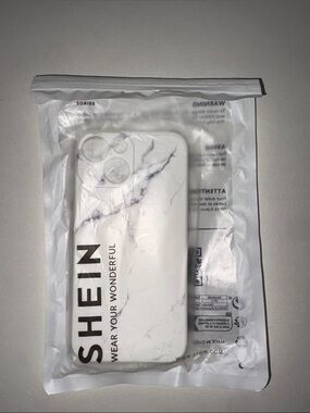 iPhone 13 mini SHEIN White Marble Phone Case - Sleek Protective Cover